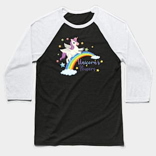 Unicorn power sign on white background Baseball T-Shirt